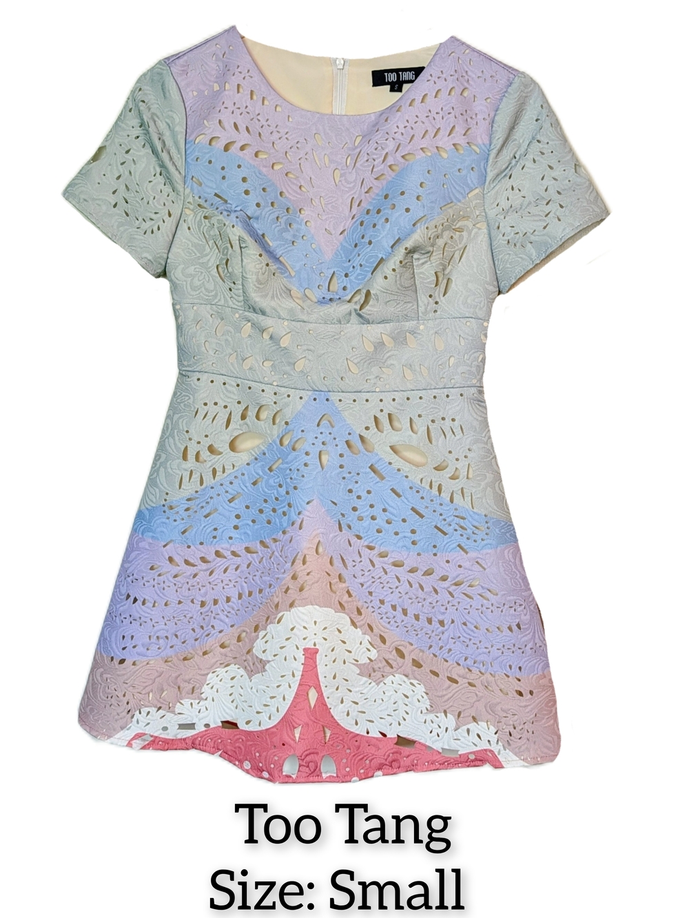 Too Tang Pastel Eyelet Fit & Flare Dress - Small